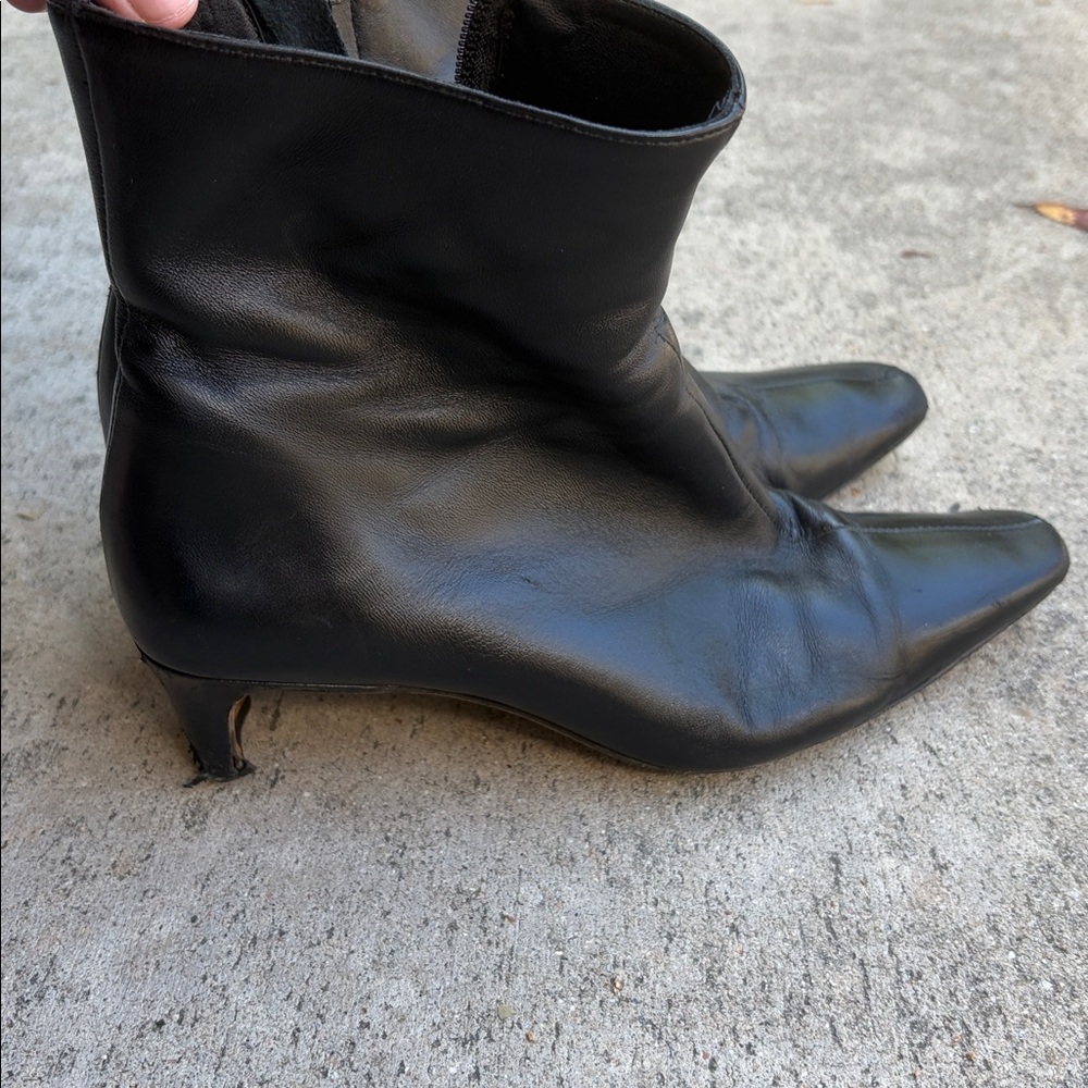 Staud Wally Boots used some wear at heel 37 1/2 square toe zipper booties flaw - Picture 5 of 16